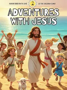 Adventures with Jesus Book #2 Let the Children Come! Bible-based chapter books for ages 4-12. 2nd grade reading level. Bible story, Bible study, Fun activity pages! Full color-Over 40 comic style pictures! Kid devotional. Loved by kids, trusted by parents