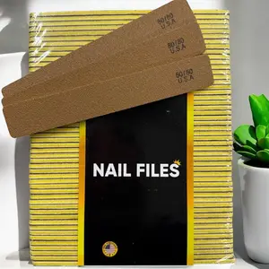 50 pcs JUMBO Nail File - Gold 80/80 Coarse Grit with Sharp Durable Japanese Sandpaper