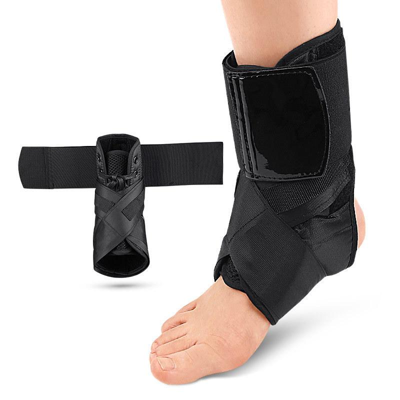 Sports Compression Ankle Support With Adjustable Figure-Eight Strap, Ankle Sleeve, Protective Gear, And Lace-Up Design