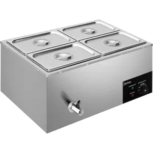 ZOKOP 110V 4-Pan Commercial Food Warmer, 21QT Electric Steam Table 6 Inch Deep, 600W Countertop Stainless Steel Food Soup Buffet w/Temperature Control & Lid for Catering, Restaurant, Party