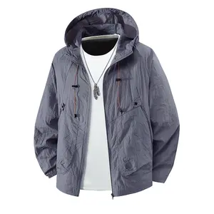 Men's lightweight hooded sun-protection jacket, breathable summer jacket