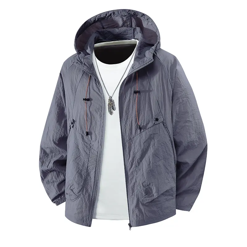 Men's lightweight hooded sun-protection jacket, breathable summer jacket