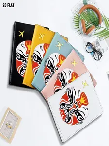 Traditional Peking Opera Facial Makeup Printed Passport Holder, One Size with Multiple Specifications Available, Symmetrical Chinese Style Art Design Passport Cover, Perfect for Travel & Daily Document Storage
