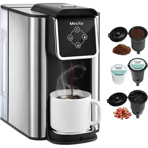 Mecity 3-in-1 Coffee Maker, K Cup Compatible, 6¨C10oz, 50oz Tank, 1150W, Black
