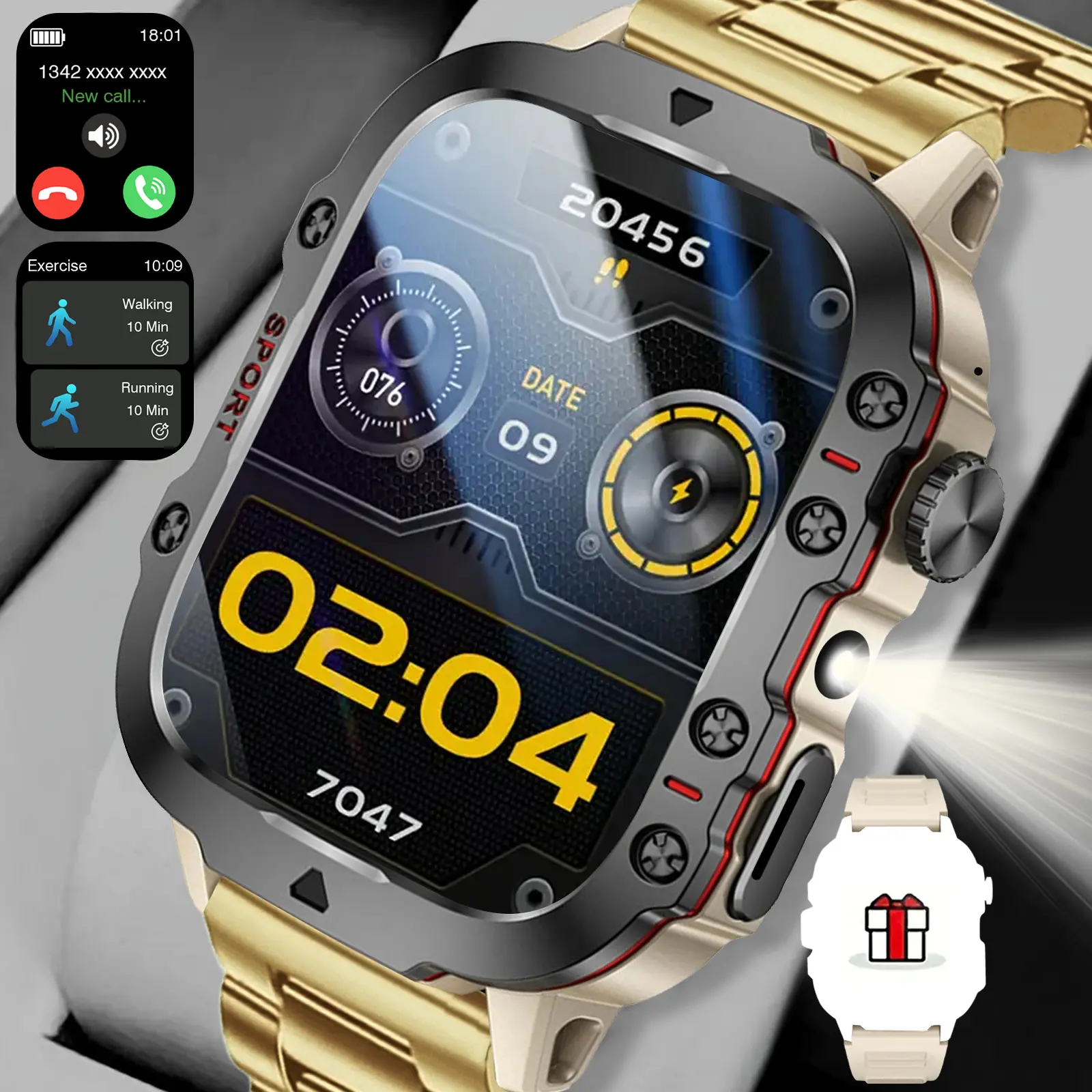 Smart Watch for Men Women, Wireless Calling & Answer/Make Call, Pedometer & Fitness Tracker, Step Counting & Calorie Tracking, Multiple Sports Modes, Message Push & Information Alerts, Weather Alert & Alarm Clock, Smartwatch With Calls