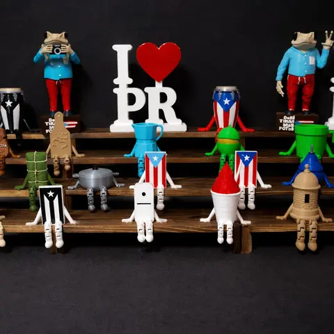 3D Printed Puerto Rican Shelf Sitter Figurines – Boricua Desk Buddy Home Decor