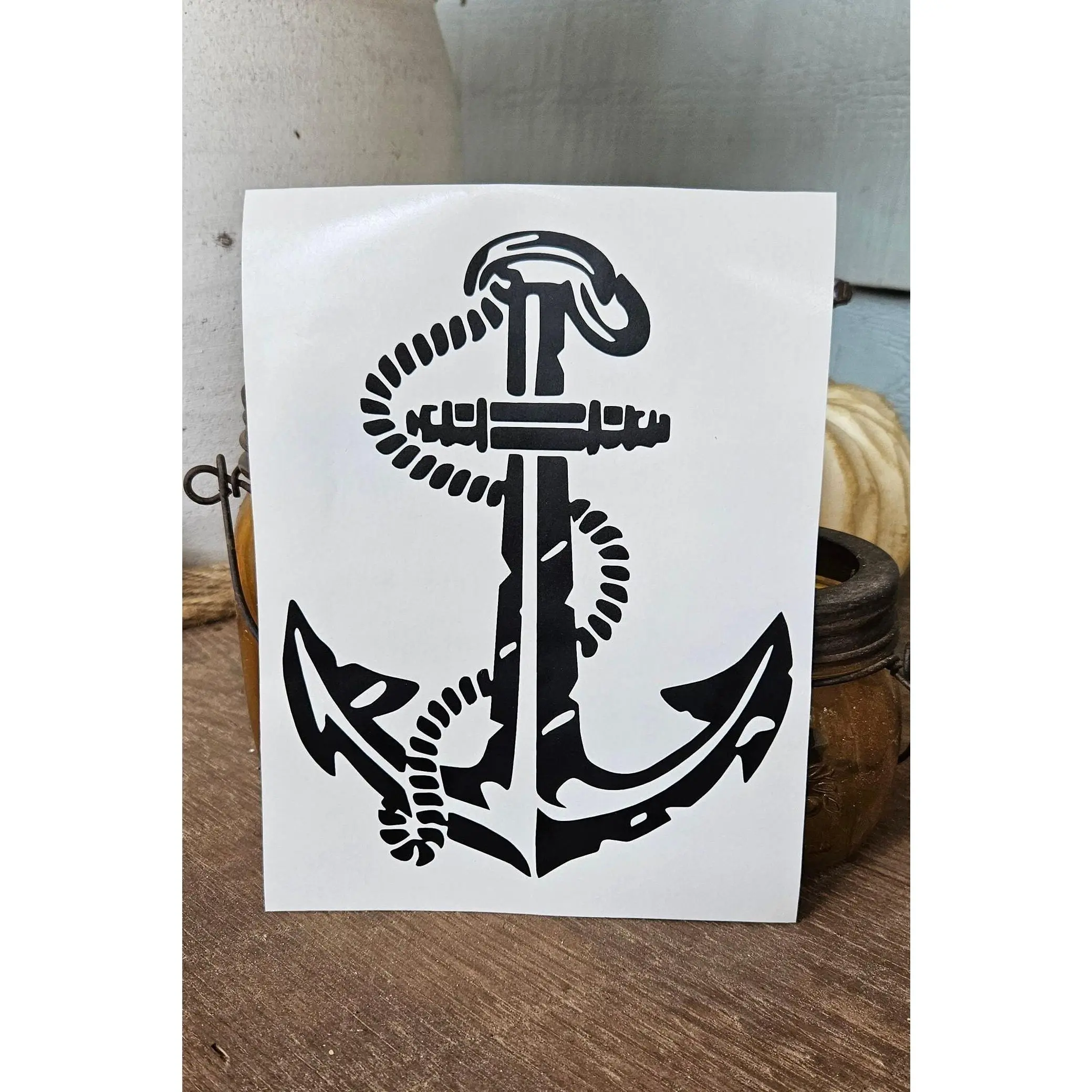 Rustic Anchor Vinyl Decal | Nautical Sticker for Car, Truck, RV