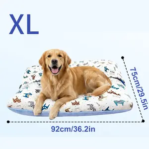 XL size for big animals Summer Breathable Dog Bed Washable Pet Mattress for All Seasons Cute Animal Patterns Soft and Comfortable Non-Slip Bottom Removable Cover Indoor Cat Bed for all-Weather Dog Crate Mat