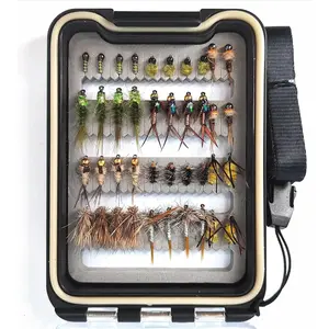 Fly Fishing Flies Assortment with  Fly Box, 28/40/64/92/120pcs Dry/Wet/Nymph/Streamer Flies, Trout/Bass/Panfish/Salmon Fishing Flies