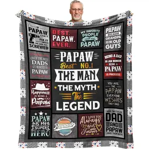 Christmas Papaw Gifts Blanekt 60" X 50", Gifts For Papaw For Christmas, Papaw Gifts From Grandkids, Gifts For Papaw From Granddaughter/Grandson, Papaw Birthday Gifts From Grandson