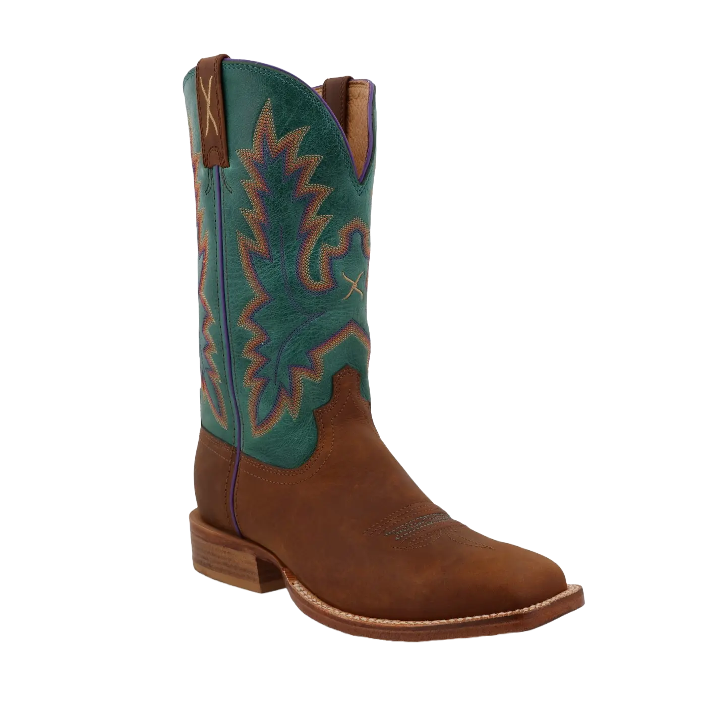 Twisted X Ladies Tech X Cinnamon & Turquoise Square Toe Boots  WXTL001