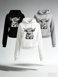 Hoodies for Women Waffle Knit Casual Long Sleeve Drawstring Pullover Sweatshirt Loose Fit Hooded Tops