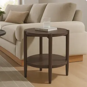 Sinclair Round End Table, Walnut