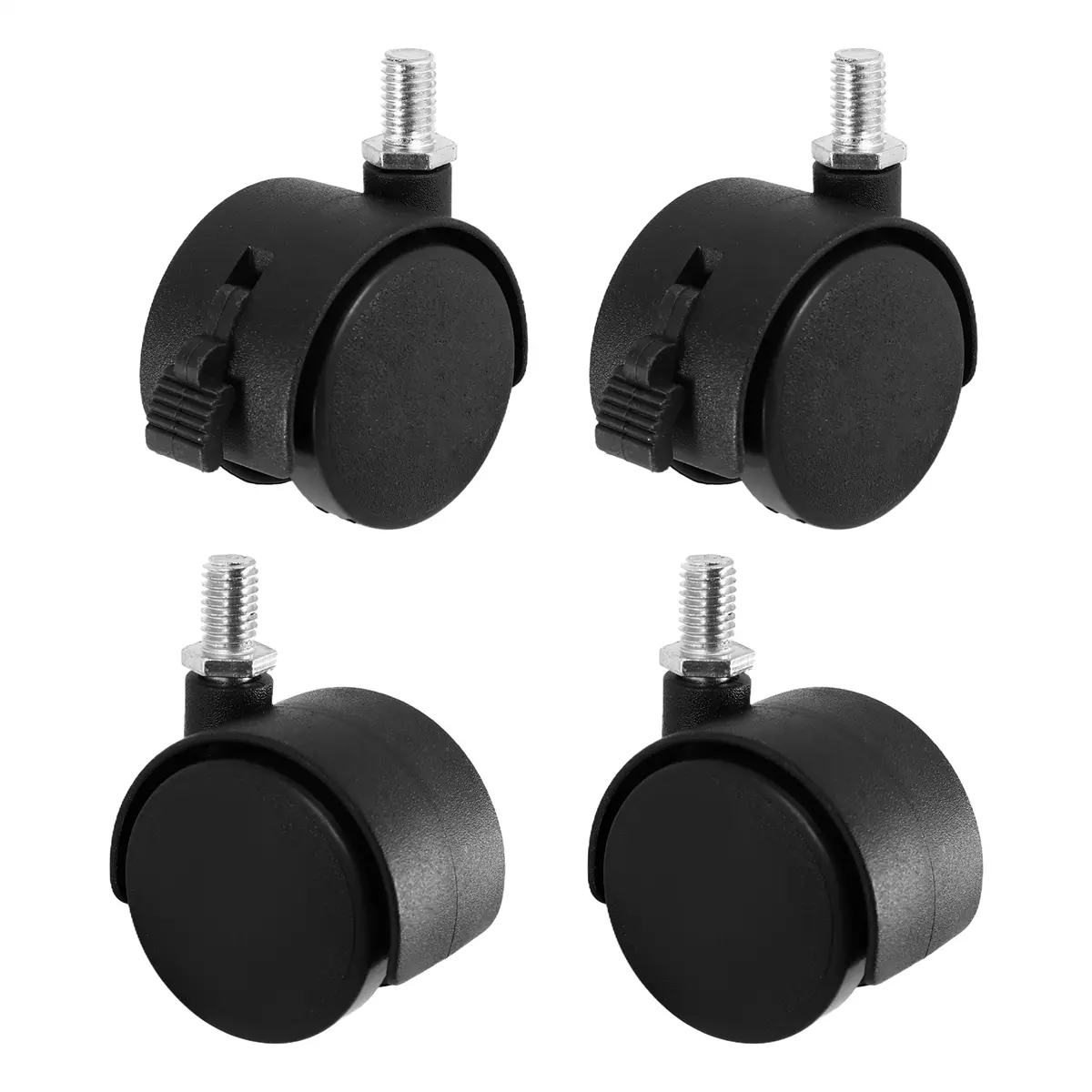 Lockable Universal Caster Wheels Set (4-Piece) - Screw-In Design, 2 with Lock Function for Car Interior Stowing & Tidying, Lockable Caster Wheels, Universal Casters