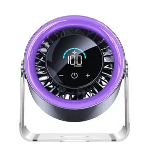 Desktop Fan Turbo Table Fan Travel Vacation Essentials for Office 100-Speed Digital Display Low Noise Rechargeable Battery Dual Adjustm. Modes Quiet Cooling Quiet Desk Fan Portable.#tiktokshopstockup  #mothersdaygift