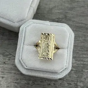 14k Gold Plated St. Jude Ring,Jewelry Gifts for Men and Women,Gold Men Ring
