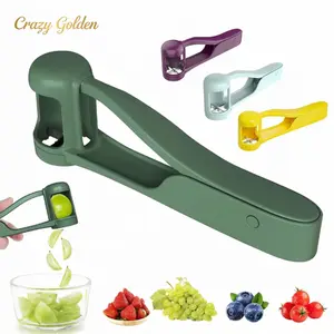 Summervibes Crazy Golden Grape Cutter for Toddlers 1-3 - Stainless Steel Baby Fruit Slicer Safe & Easy Grape, Cherry Tomato, Strawberry, Blueberry Cutter - Lightweight Kitchen Gadget for Fruit Salad & Cake Decor Indoor leisure equipment