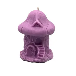 Fairy House Mushroom Candle - Decorative Wax Light for Home Decor