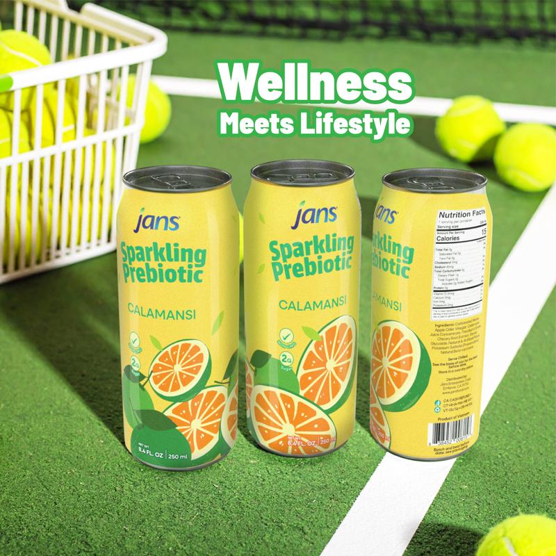 Jans Sparkling Prebiotic Soda Beverage – Low Calorie, No Added Sugar – Non-GMO Sparkling Fruit Beverage – Gut Health Support – Naturally Refreshing Canned 8.4Fl Oz