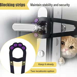 Cat Door Latch Strap, Pet Door Stopper & Barrier, Adjustable Buckle, Compact Design, Easy to Install, Cat Litter Box Access Control
