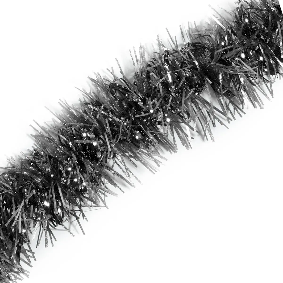Anderson's Black Vinyl Tinsel Garland - 15ftx2in Long Strip, Reusable Affordable Double Climate Décor, Twist Criss-Cross Effect, Drape from Corners, Indoor/Outdoor Supplies for Anniversary, Fundraisers