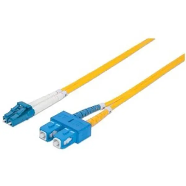 Intellinet Network Solutions Fiber Optic Patch Cable LC/SC OS2 9/125 Single-Mode Duplex Yellow 10 ft 3 m