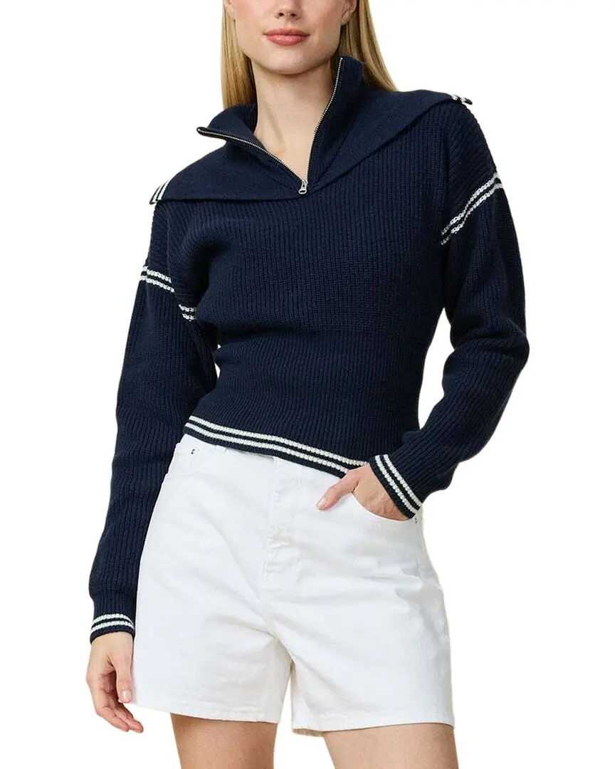 Rowing Blazers Double Collar 1/4-Zip Wool-Blend Pullover