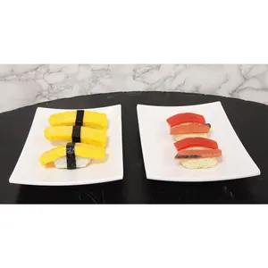 Ebros 15" L White Melamine Rectangular Serving Plate Dining Platter (SET OF 2)
