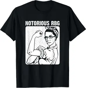 Cotton Graphic Tees Streetwear RBG Ruth Bader Ginsburg Feminist Political T-Shirt