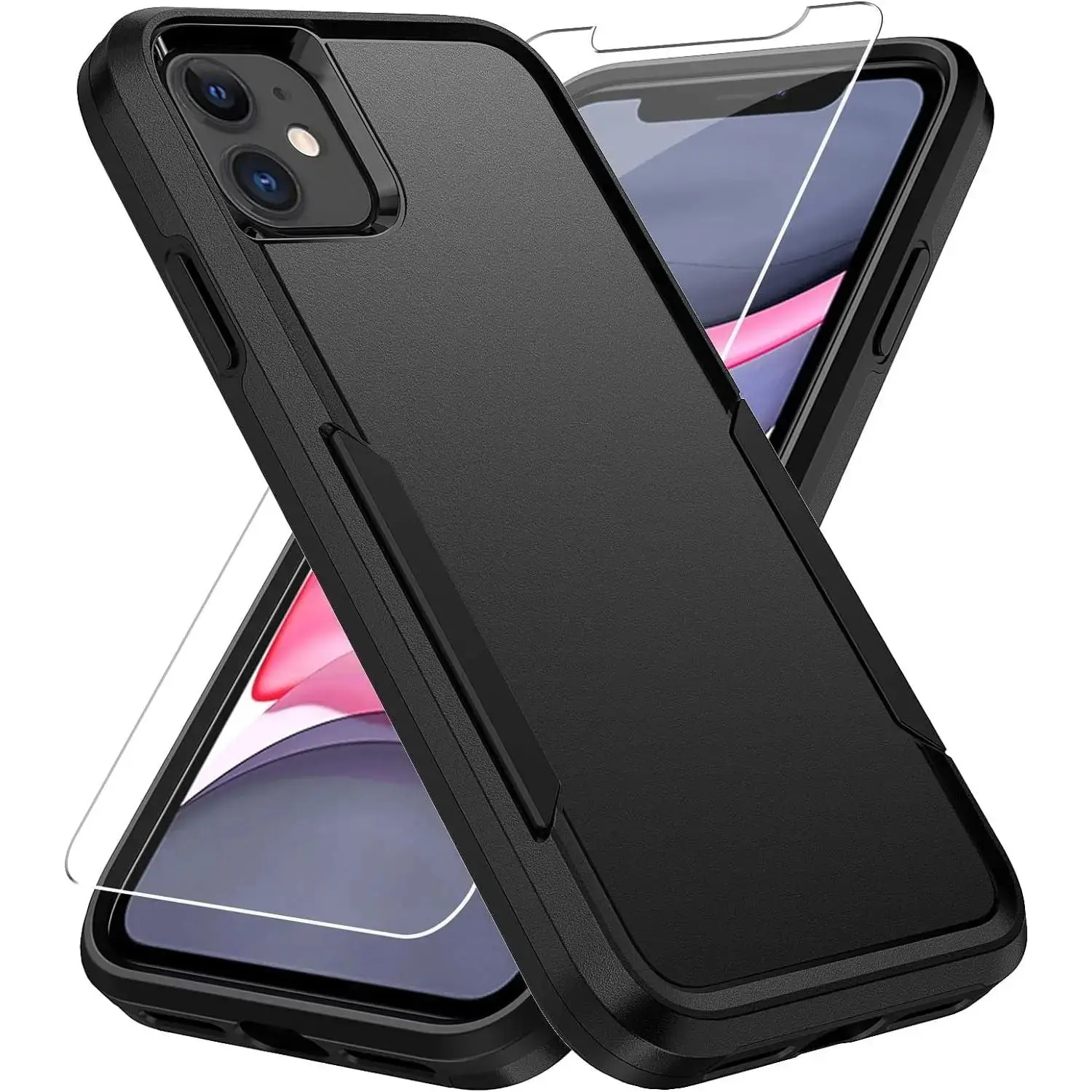Entronix Heavy Duty Case for iPhone 12 & 12 Pro with 1PC Tempered Glass Screen Protector, Shockproof, Durable Protection Protective Dustproof