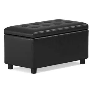 Cosmopolitan Storage Ottoman in Distressed Vegan Leather