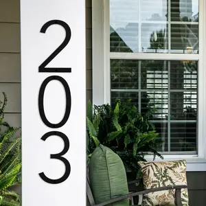 5 Inch Modern Black Screw-In House Numbers for Outside - 3D Matte Black Design, Weatherproof & Durable, Made in Minnesota USA