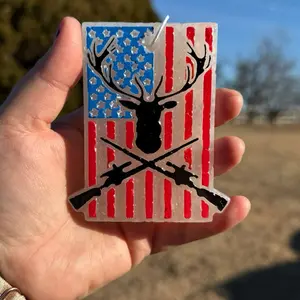 Deer American Flag Freshie -  with Patriotic Design and Deer Silhouette