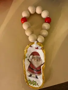 Santa Claus Oyster Shell Ornament