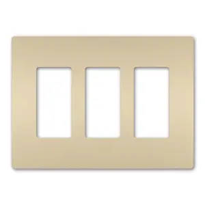 Legrand RWP263LA radiant Standard 3-Gang Decora Screwless Wall Plate, Light Almond
