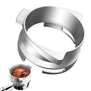 Coffee Dosing Funnel 54mm Espresso Coffee Accessories Aluminum Metal for Breville Portafilter Hands-Free Silver