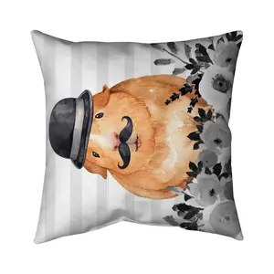 Begin Home Decor 5541-1616-CH6 16 x 16 in. Guinea Pig Detective Brown Pillow - Bedroom Decor Pillow