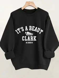 Women'S Christmas Sweatshirt - IT'S A BEAUTY CLARK 1989 Vintage Christmas Graphic - Maroon Crewneck Pullover - Cozy Holiday Sweater for Christmas Party Outfit Sweatshirt Casual Long Sleeve Womenswear