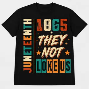 Black Short Sleeve TShirt 1865 Juneteenth Vintage