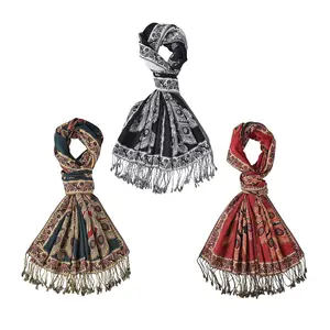 Set of 3  Peacock Woven Scarves – One Size Christmas Gifts