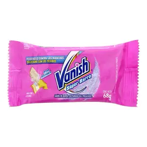Vanish Stain Removal Bar Soap  3 pack- Pink Packaging with Clear Design, 68g Bar for Effective removing stain in cothes.