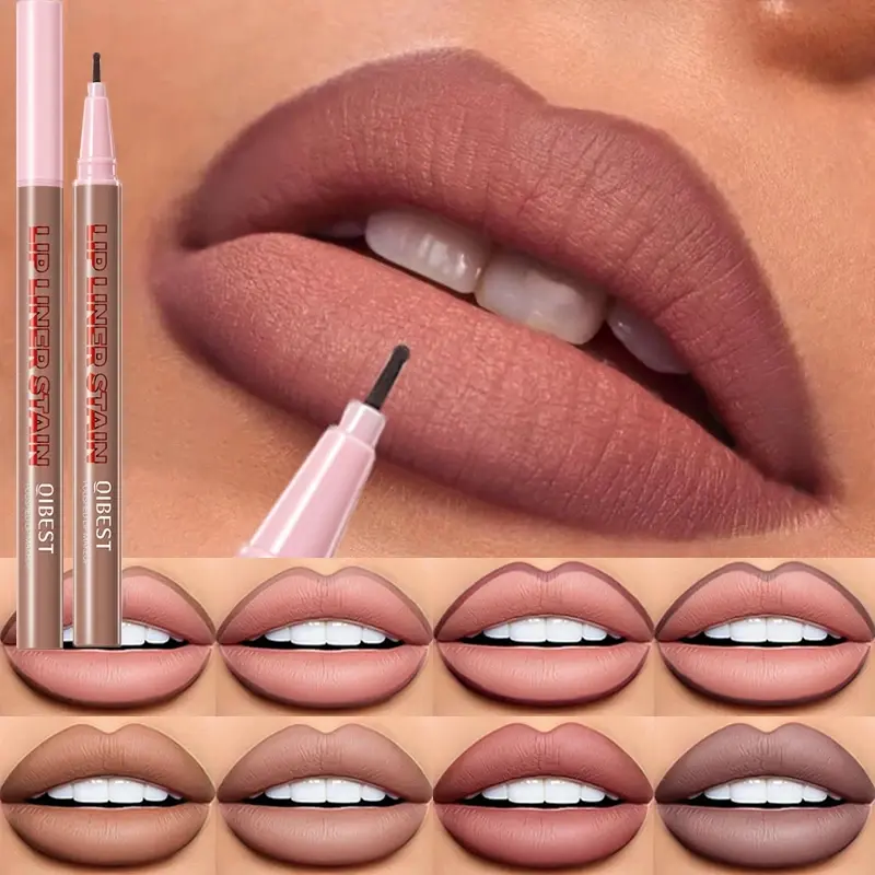 2-in-1 Matte Lip Liner, Lip Liner Singles, Lipliner, Lip Pencil, Smooth Application, Waterproof, Anti-Smudging, Natural Makeup Effect