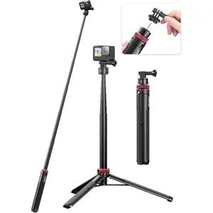 57in Selfie Stick Tripod for Action Cameras -  Go Quick II Extendable Tripod Stand  Suction Quick Release Vlog Accessories Handle for Action Cameras