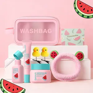Quiyum Watermelon Niacinamide Skin Care Sets, Cleanser 100g + Toner 160ML + Eye Cream 20g + Moisturizer 50g + Serum 17ML, Skin Care Kit