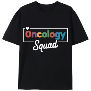"Oncology Squad Summer T-Shirt, Men's Unisex Rainbow Color Medical Graphic Tee, Oncology Team Nurse Doctor Casual Shirt for Men & Women"
