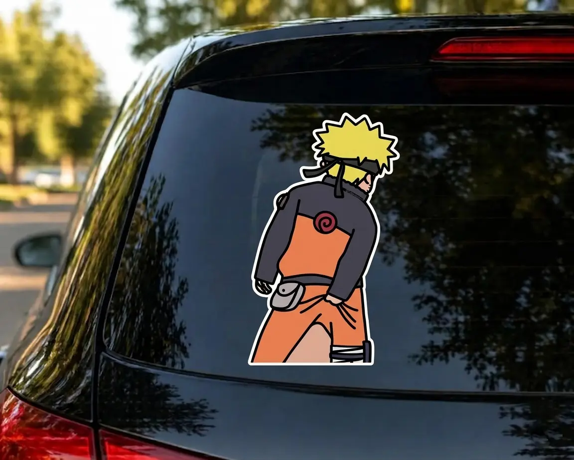 Funny Ninja Profile Car Decal, Cute Sticker, Anime Car Decal