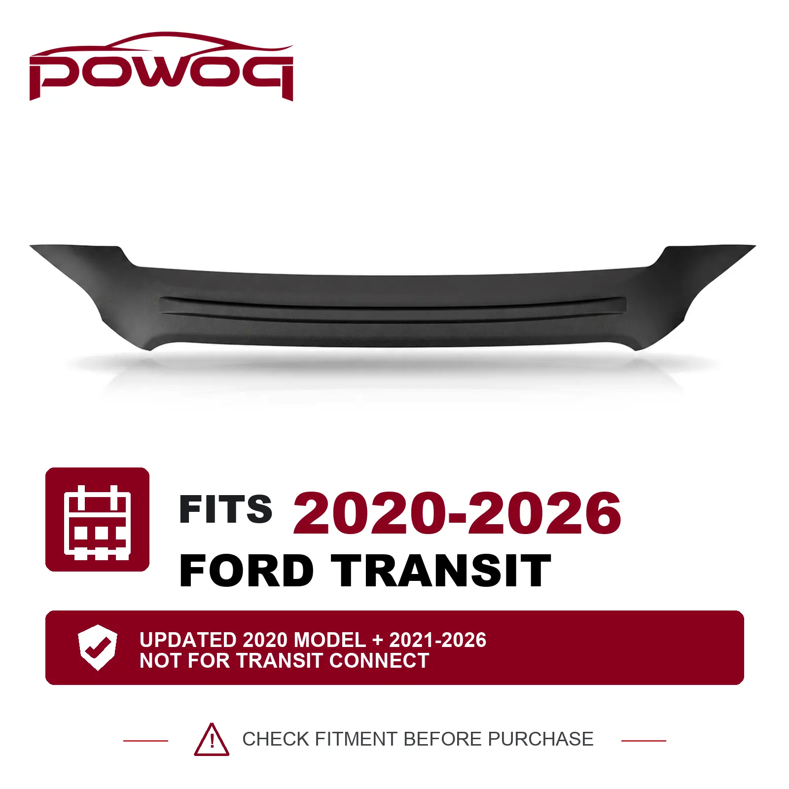 [Fits 21-26 Transit] Hood Protector Compatible with 2021-2026 Ford Transit Deflector Upgraded TPE Updated 2020 Shield (Not for Connect) Hood Deflector Replacement for 2021-2026 Ford Transit Accessories