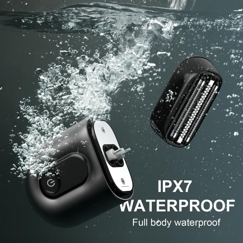 [TikTokShopStockUp]Upgraded Mini Electric Razor, Electric Shaver for Men,Women,Upgraded Foil Shaver with 3 Blade Heads IPX7 Waterproof Wet/Dry LED Display USB Type C Rechargeable FathersDayGift Flexible Floating