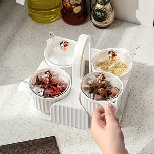 Plastic Spice Storage Bottles Set, Sealed Moisture-Proof Kitchen Containers, Portable Salt Sugar Amino Acid Seasoning Jars, Salt Pepper Shaker