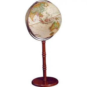Replogle Commander II 16″ Antique Raised Relief Globe Luxury Convertible Floor & Table Globe for STEM Education & Home Office Decor Gift Made in USA